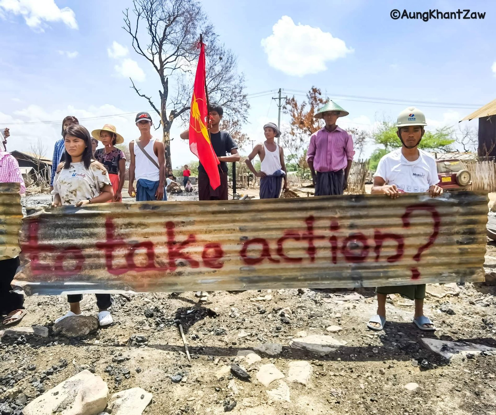 မီးလောင်ပြင်တစ်နေရာမှ ကုလအတွင်းရေးမှူးချုပ် မစ္စနိုလင်းဟေဇာထံ တောင်းဆို